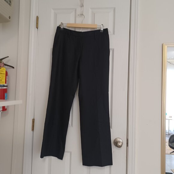 PRADA Black Virgin Wool Flat Front Bootcut Trousers IT42 - Picture 3 of 6